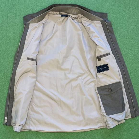 Peter Millar Collection Quilted Vest Suede Leather Trim Collar Size Medium - Picture 7 of 9